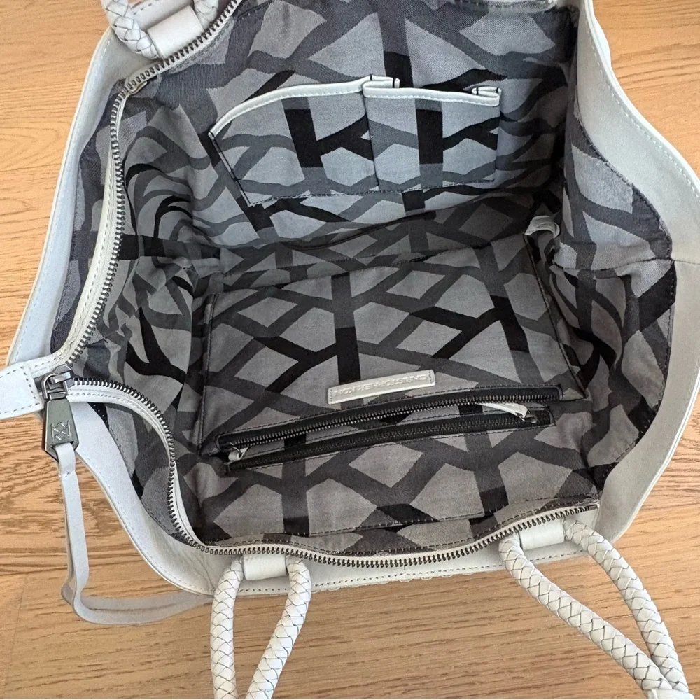 Christopher Kon Woven Leather White Tote Bag - Picture 7 of 15